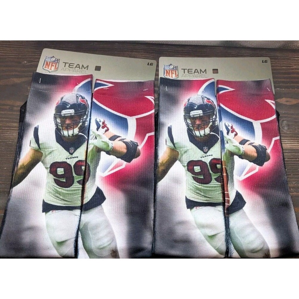 JJ Watt Collectible NFL Socks The Houston Texans #99 NWT Size Large 2x Pairs